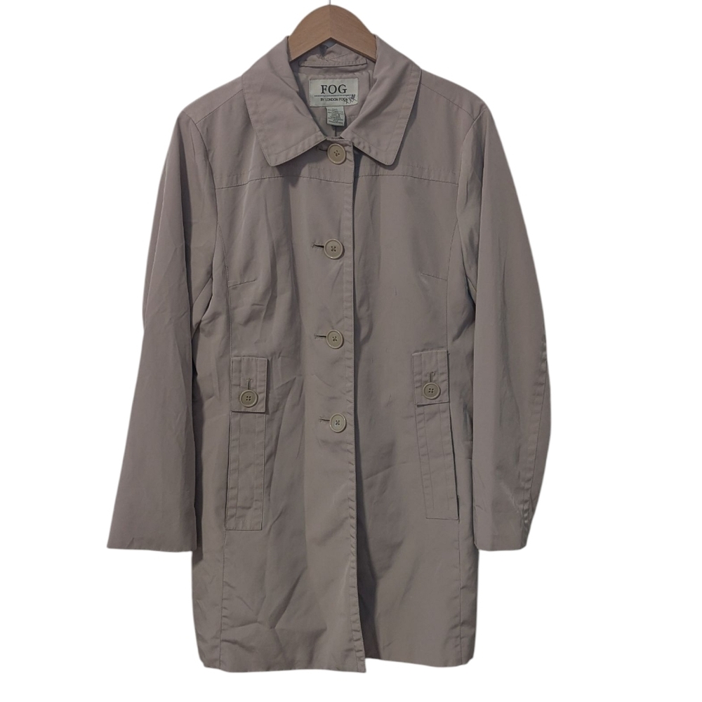 London Fog Trench Coat Preppy Normcore Rain Coat UK Stone Beige Brown
